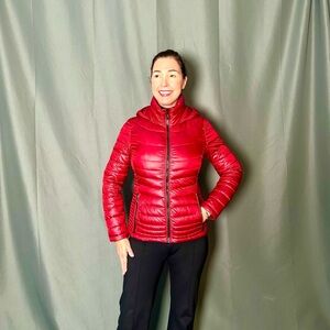 Calvin Klein Collection Cherry Red Puffer Jacket